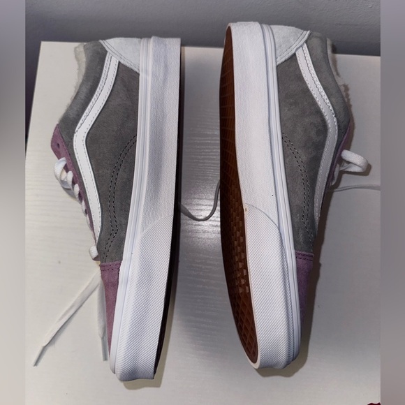 Unworn Vans Old Skool Suede Sherpa Pink Grey - Picture 15 of 16